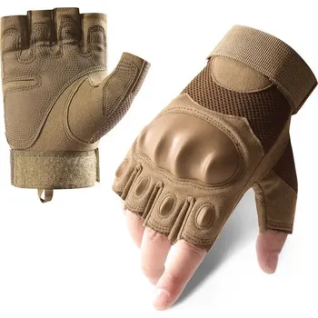 Ochranné vybavení na lov a střelbu DRAGOWA TACTICAL Taktické rukavice Alfa krátké, khaki barva