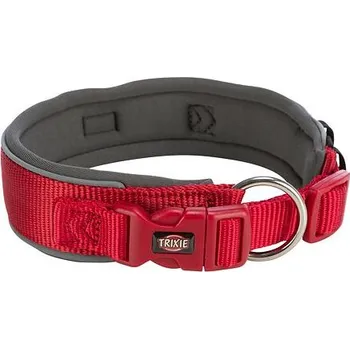 PREMIUM obojek extra široký, červená/grafit, XS-S: 27-35cm/25mm