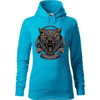 Pánská mikina Dámská mikina Vlčí hlava Velikost (žena): M, Vyberte barvu: Tyrkysová