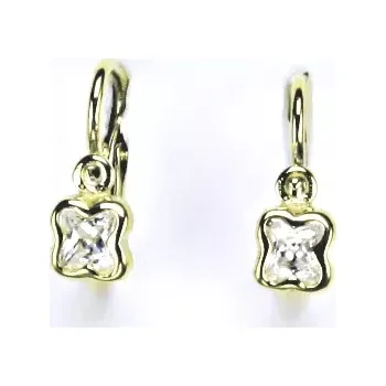 Náušnice Zlaté dětské náušnice čirý zirkon - VE176 - žluté zlato (Dětské zlaté náušnice se zirkonem)