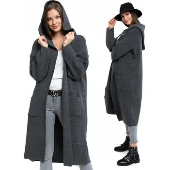 Dámský svetr Setin dámský svetr šedý oversize, délka do půlky lýtek, univerzální velikost