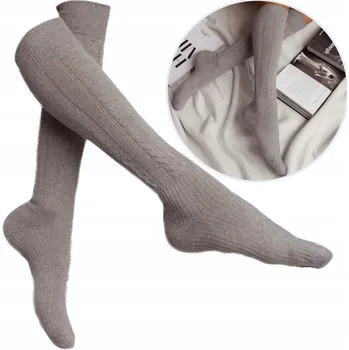 Dámské ponožky MILENA dámské podkolenky s krajkovým vzorem COP bavlna POLSKÉ šedé 37-41