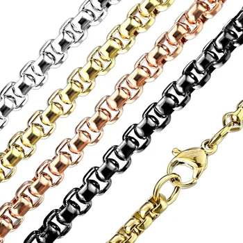 Řetízek Hranatý řetízek z oceli - hustě pospojovaná oválná očka, lesklý povrch, 2,5 mm - Barva: Měděná