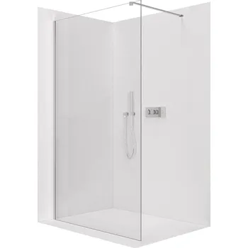 CERANO - Sprchová zástěna Walk-in Onyx Cube L/P - 10 mm - hranatá vzpěra - chrom, transparentní sklo - 90x200 cm