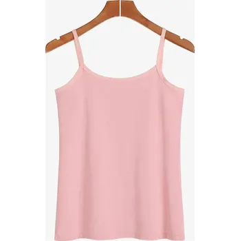 bavlněné tílko s úzkými ramínky v basic střihu Barva: Růžová, Velikost: M