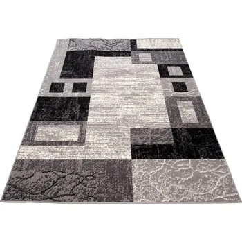 Koberec Moderní koberec Tap - geometrické tvary 4 - šedý/černý Rozměr koberce: 140x200 cm