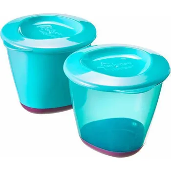 Kojenecká láhev Tommee Tippee Nádobky na jídlo s měkkým dnem Explora 2 ks Tyrskysová