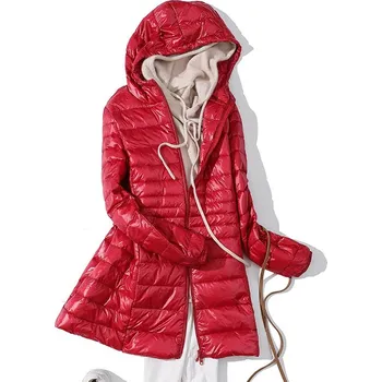 Dámská parka Zimní dámská péřová bunda – ultralehká, kapuce, do -10°C Velikost: 3XL, Barva (Varianta): Červená