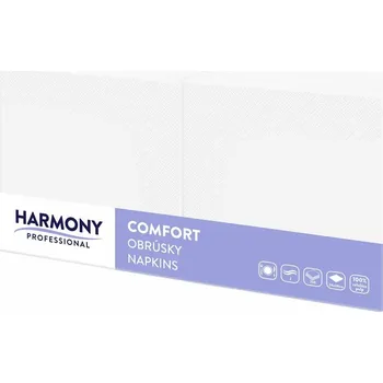 Papírový ubrousek Ubrousky Harmony Professional 24x24 cm / dvouvrstvé / 250 ks / bílé