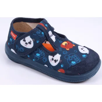 Chlapecká obuv Bačkůrky botičky MILAMI 226-66MEDA tm . modré s medvídky lehké flexibilní velikost: 24