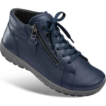 Dámská zdravotní obuv Dámská kotníková obuv se šněrováním a zipem, hladká useň, modrá: 37