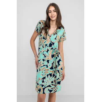 Dámské šaty Pratto dámské šaty s výstřihem do V tyrkysové Velikost: 40