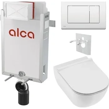 Alcadrain Set modul k zazdění, WC Mio, sedátko s tlač.bílá M270 KAE139