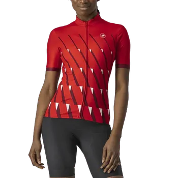 cyklistický dres Dámský cyklistický dres Castelli Pendio Jersey Red/Bordeaux White