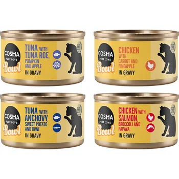 Krmivo pro kočku 12x80g Cosma Bowl - míchané balení