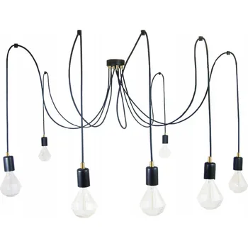 ZÁVĚSNÁ LAMPA PAVOUK 7 ČERNÁ MOSAZ MĚĎ CHROM