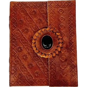 Zápisník Ashariya Kožený deník malý 15x10cm, ruční papír Hnědá