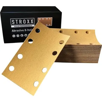 Brusný papír STROXX Brusné papíry s otvory, zrnitost 120, rozměr 81 × 133 mm, 50 ks/bal