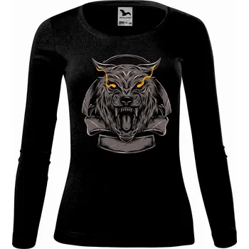 Dámské tričko DOBRÝ TRIKO Dámské bavlněné triko Vlčí hlava Velikost: 3XL, Barva: Černá