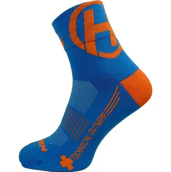 HAVEN Cyklistické ponožky klasické - LITE SILVER NEO 2PAK - oranžová/modrá 37-39