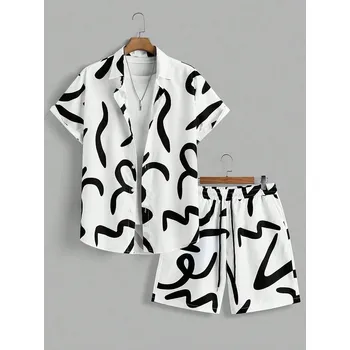 Pánská letní sada – tričko a kraťasy, streetwear styl Velikost: L, Barva (Varianta): a1211102