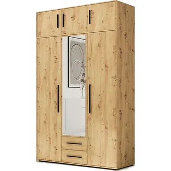 Šatní skříň MAXIONE a | šatní skříň SZ3D2SZ + nástavec | se zrcadlem | 150 cm | artisan