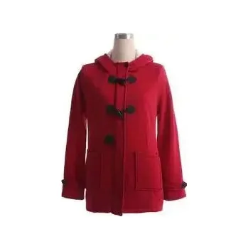 Dámská parka Dámský zimní kabát s kapucí a zipem v klasickém stylu Barva: Vínová, Velikost: L