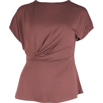 Dámské tričko Tričko Nu Denmark 8329-56 hnědo červené s krouceným detailem Velikost: 36