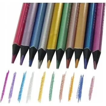 Pastelka Kidea Pastelky trojúhelníkové metalické 10 barev