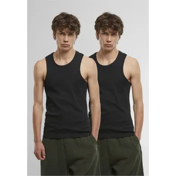 Pánské spodní prádlo Ribbed Undershirt 2-Pack - black+black M