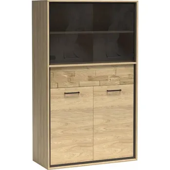 Knihovna Casarredo Vitrína nízká 4D1S PILETAS M-5 dub hickory