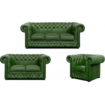 Sedací souprava Falco Sedací souprava Chesterfield Lord 3+2+1 kůže zelená