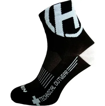 Pánské ponožky HAVEN Cyklistické ponožky klasické - LITE SILVER NEO 2PAK - černá/bílá 37-39