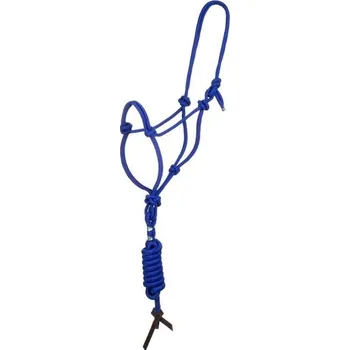 Vybavení pro koně Provazová ohlávka POOLS s vodítkem royal blue