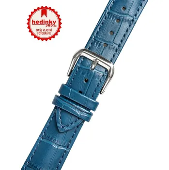 Řemínek na hodinky Kožený řemínek Ricardo Todi, modrý V3 - 16 mm