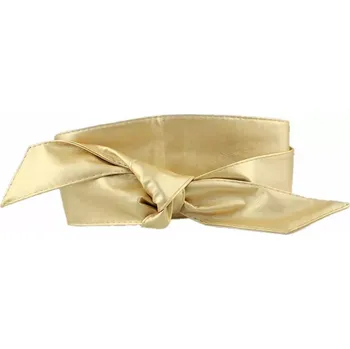 Opasek Dámský zlatý široký pásek z umělé kůže