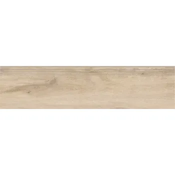 Dlažba Guardian Wood light beige stopnica mat - schodovka rektifikovaná 29,7x120,7 béžová 165682