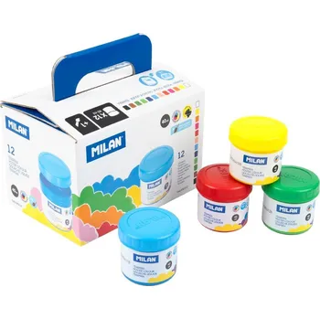 Temperové barvy MILAN 40 ml (12 barev) + štětec