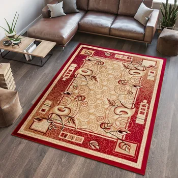 Koberec Moderní koberec Atlas - listy 1 - červený Rozměr koberce: 140x200 cm