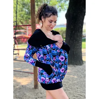 Těhotenská mikina Nosicí mikina 5v1 Corinne - Ibis Flowers Velikost: XL