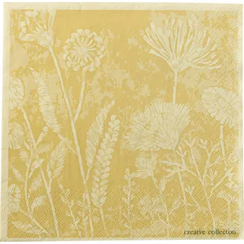 Papírový ubrousek Bloomingville, Papírové ubrousky Faustina 33 x 33 cm žluto-zelené 20 ks - Formadore
