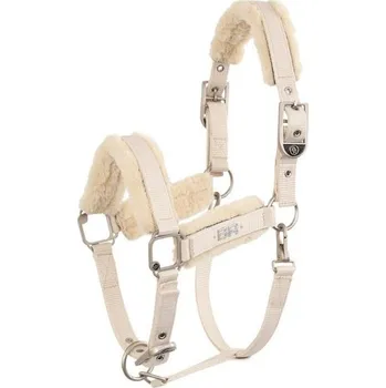 Vybavení pro koně Ohlávka s beránkem BR Zamora Delicate silver birch COB