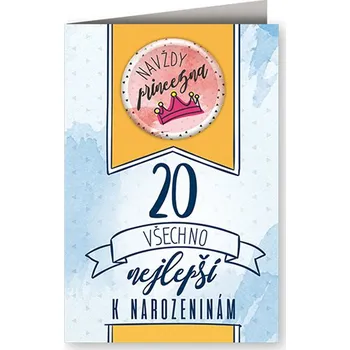 Nekupto Narozeninové přání výročí s plackou 11,5 x 17 cm žena 20