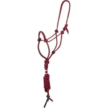 Provazová ohlávka POOLS s vodítkem burgundy