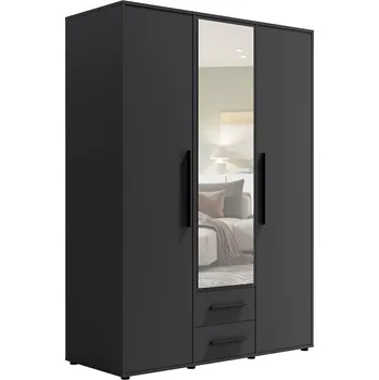 Šatní skříň MAXIONE c | šatní skříň SZ3D2SZ MX-12 se zrcadlem | 150 cm | černá mat