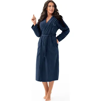 Dámský župan Dámský župan Dorota z bavlny - elegantní a pohodlný, indigo L i170_FR-376 INDYGO - L