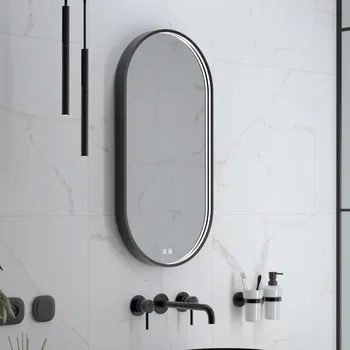 Zrcadlo ČERNÉ LED zrcadlo 450x900 se dvěma dotykovými senzory ZPC 32003LVX-90 + slevový kód