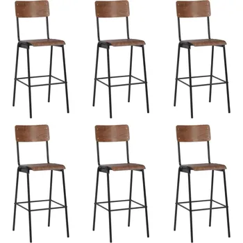 Barová židle vidaXL Barové židle 6 ks masivní překližka a ocel