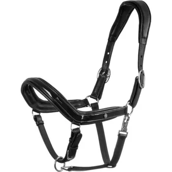 Kožená ohlávka EQUESTRO Rose Gold černá COB