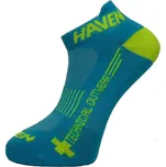 HAVEN Cyklistické ponožky kotníkové - SNAKE SILVER NEO 2PAK - modrá/žlutá 34-36